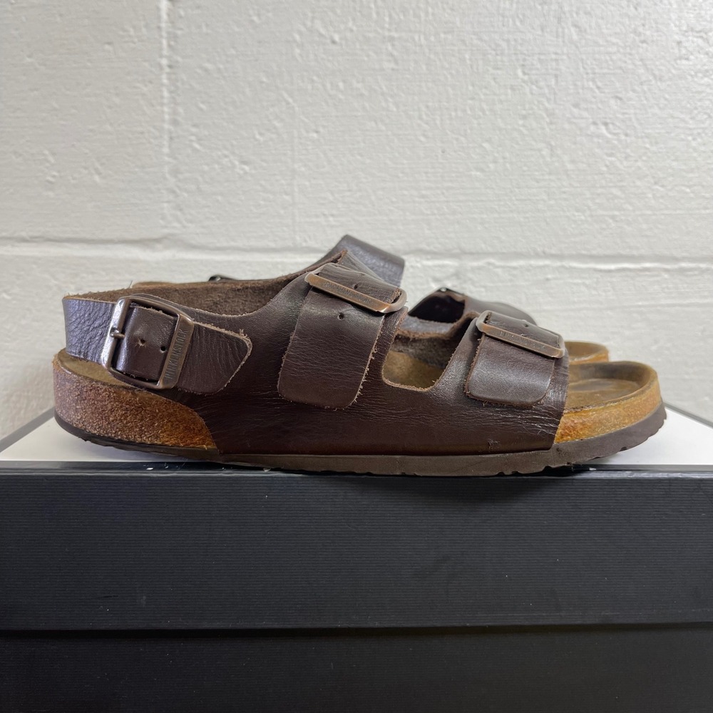 Birkenstock Milano Brown Leather‎ Slingback Sandals Men's Size 42 EU/9 US